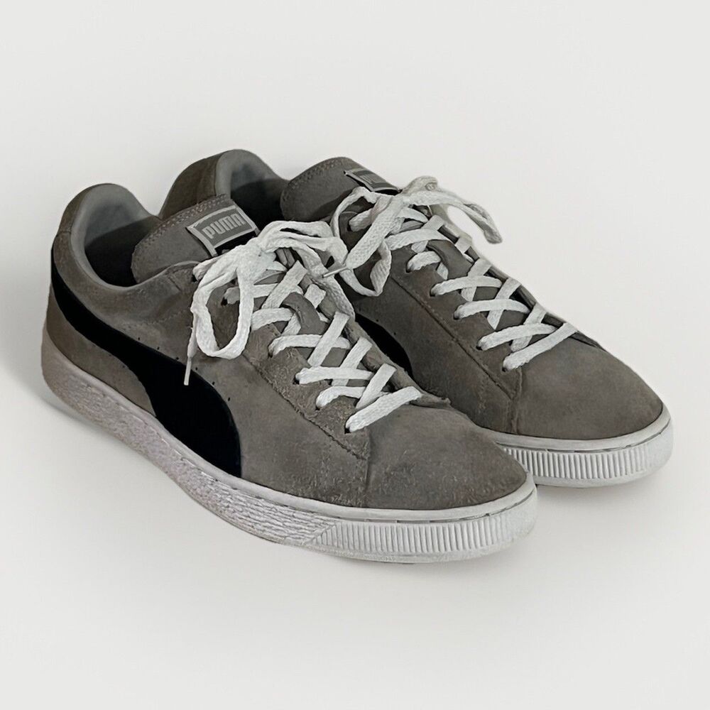 PUMA Suede Classic Sneakers Men’s 10 Retro Casual Skate Grey Black 363242-03